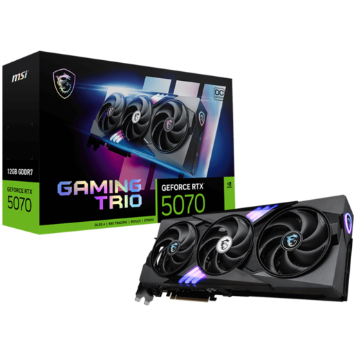 MSI grafička kartica NVIDIA GeForce RTX 5070 12G GAMING TRIO OC 12GB GDDR7 PCI Express Gen 5 Graphics Card - Black