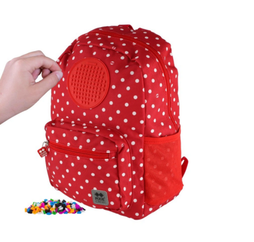 Pixie školski ruksak  PXB-18-87 crveni sa bijelim tufnama