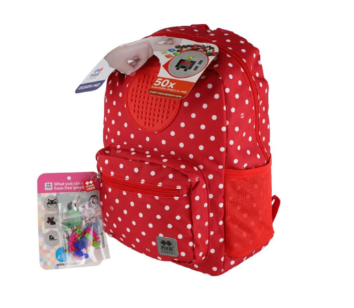 Pixie školski ruksak  PXB-18-87 crveni sa bijelim tufnama