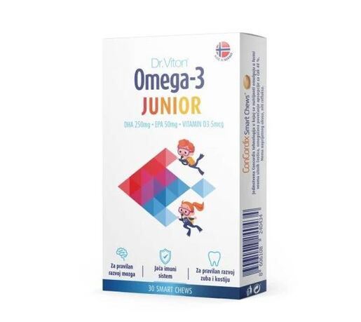 Dr. Viton Omega 3 junior tablete za žvakanje, 30 kom