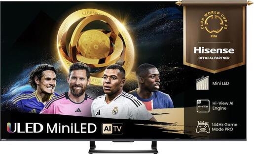 Hisense Mini LED televizor 65U7Q, 4K Ultra HD, Smart TV, VIDAA , Quantum Dot Colour, 144Hz Game Mode Pro, Crni