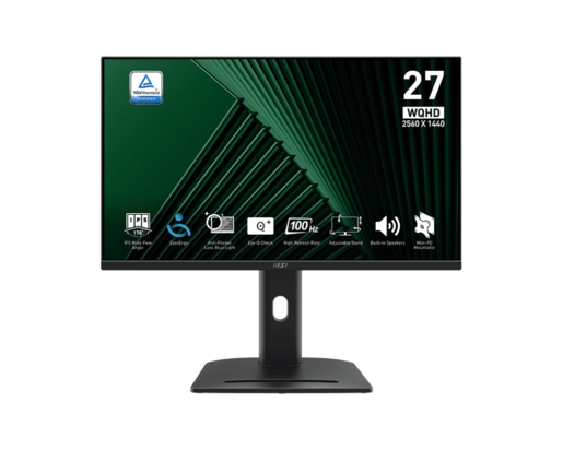 MSI monitor MP275QPG PRO, 27, WQHD, IPS, 300 cd/m2, Adaptive Sync, HDMI, DP, 100 Hz, 1ms
