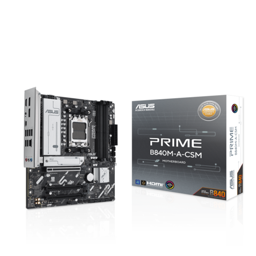ASUS matična ploča PRIME B840M-A-CSM AM5, 4x DDR5, 3x M.2, 7x USB2x DP, 1x HDMI, mATX