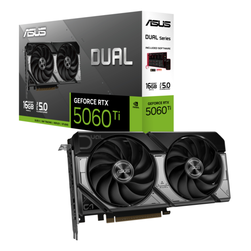 ASUS grafička kartica DUAL Nvidia GeForce RTX 5060TI O16G 16GB GDDR7 OC Edition,128-bit 3x DP, 1x HDMI