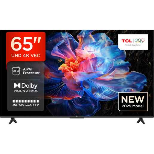 TCL LED televizor 65V6C, AiPQ procesor, 4K HDR, Google OS, HDR10, Smart TV, HVA panel, , Dolby Audio