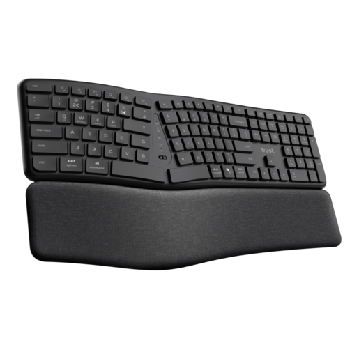 TRUST tastatura KEYRA ergo multi bežična, US layout,USB-C, USB-A, bluetooth