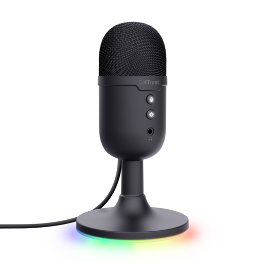 Trust GXT mikrofon 234 Yunix USB gaming, 3.5 mm, USB-A, deskstand, crni
