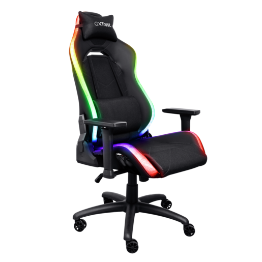 Trust stolica GXT 719 RGB gaming RUYA, crna, udobna,podesiva, bežični daljinski