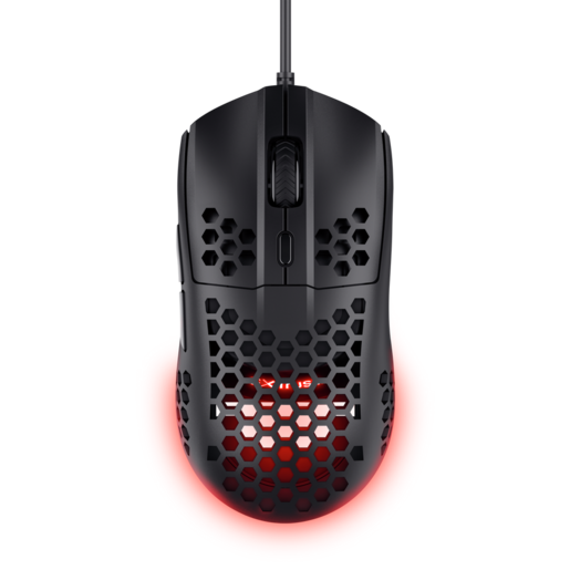 Trust GXT miš 928 Helox RGB gaming, ultra lagan, 6400 dpi,žičani, crni