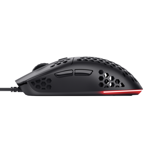 Trust GXT miš 928 Helox RGB gaming, ultra lagan, 6400 dpi,žičani, crni