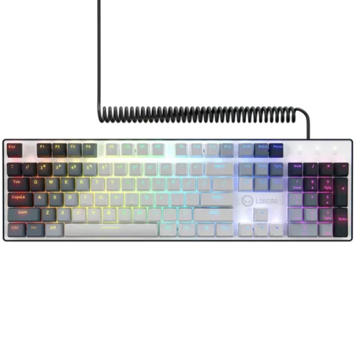 LORGAR tastatura Azar 514, žična mehanička gaming, RGB backlight,bijela, EN layout