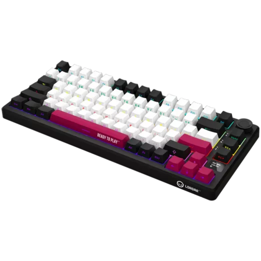 LORGAR tastatura KBP7075W, bežična 75% mehanička Gaming, crno crvena, EN layout