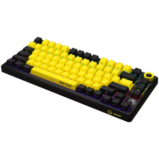 LORGAR tastatura KBP7075W, bežična 75% mehanička Gaming, crno žuta, EN layout