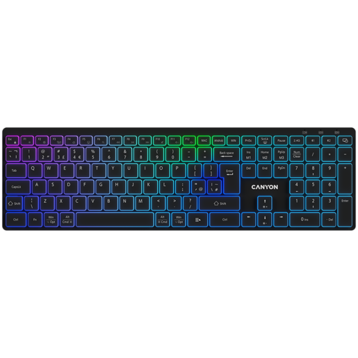 CANYON tastatura HKB-W11 UK/US layout RGB Dual Mode bežična crna