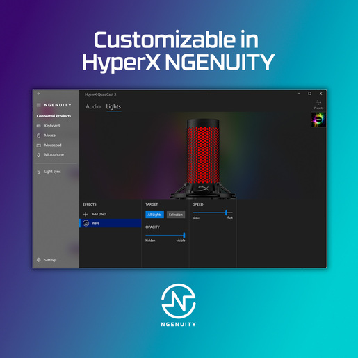 HyperX mikrofon QuadCast 2USB Gaming crni