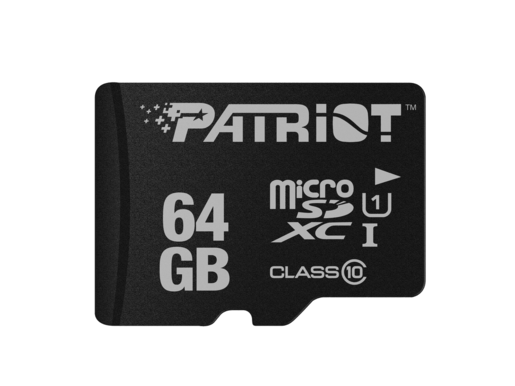 Patriot microSD 64GBUHS-I, SDXC, U1, C10up to 80MB/s read