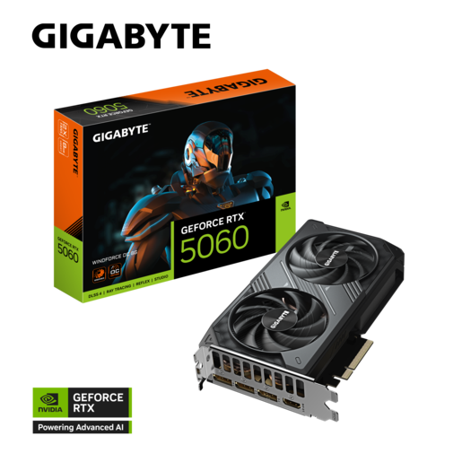 GIGABYTE grafička kartica nVidia GeForce RTX 5060 Windforce OC 8GB GDDR7, 128-bit, 3x DP, 1x HDMI