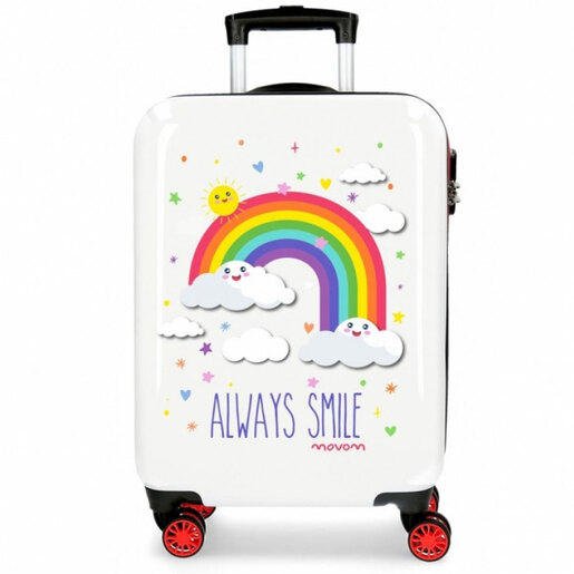Movom kofer dječji 55 cm ABS, Always Smile 2181722, crveno/bijeli