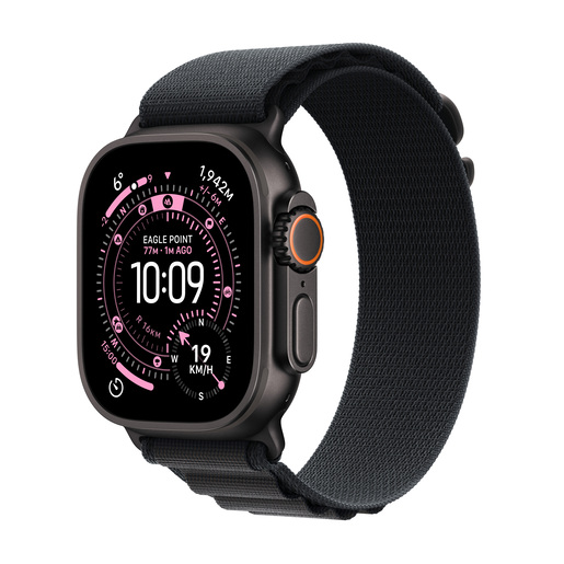 Apple Watch Ultra 3 Cellular 49mm Black Titanium Case with Black Alpine Loop - Medium