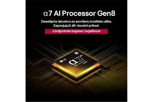 LG QNED televizor 75QNED80A3A, 4K Ultra HD, Smart TV, webOS 25, HDR10/HLG, α7 AI procesor 4K Gen8, Local Dimming, Crni