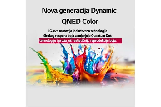 LG QNED televizor 75QNED80A3A, 4K Ultra HD, Smart TV, webOS 25, HDR10/HLG, α7 AI procesor 4K Gen8, Local Dimming, Crni