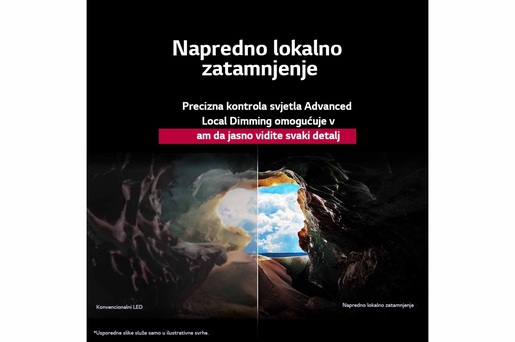 LG QNED televizor 43QNED84A3C, 4K Ultra HD, Smart TV, webOS 25, HDR10/HLG, α7 AI procesor 4K Gen8, Local Dimming, Crni