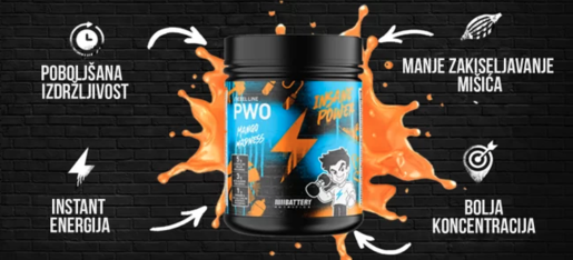 Battery Rebel PWO 300g – Mango ludilo, pre-workout za energiju