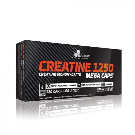 Olimp Creatine 1250 Mega Caps – kreatin monohidrat za snagu i masu, 120 kapsula