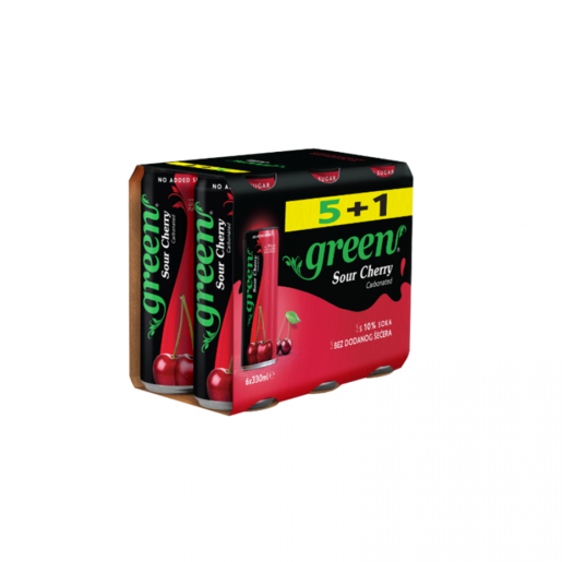 Green Višnja – bezalkoholni gazirani napitak bez šećera - 330ml (5+1 GRATIS)