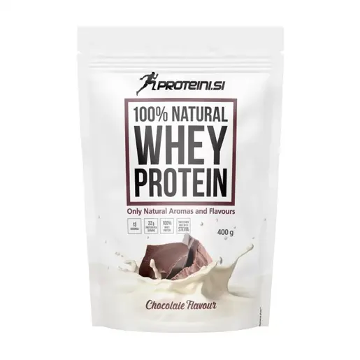 PROTEINI.SI 100% NATURAL WHEY PROTEIN, 400g, Chocolate