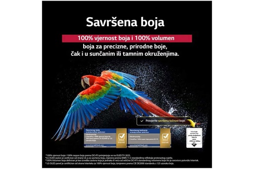 LG OLED evo televizor OLED42C51LA, 42" 4K Ultra HD, Smart TV 2025, webOS 25, Dolby Vision/HDR10/HLG, 144Hz VRR, α9 AI procesor 4K Gen8, Dolby Atmos, Crni