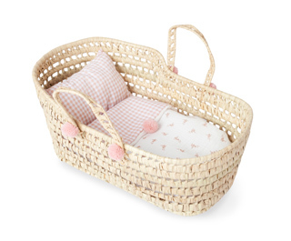 Antonio Juan moses košara za lutke od palme s cvjetnim i vichy uzorkom - velika