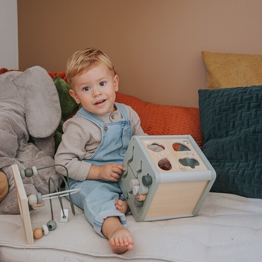 Label Label Drvena aktivnosna kocka - Olive Green