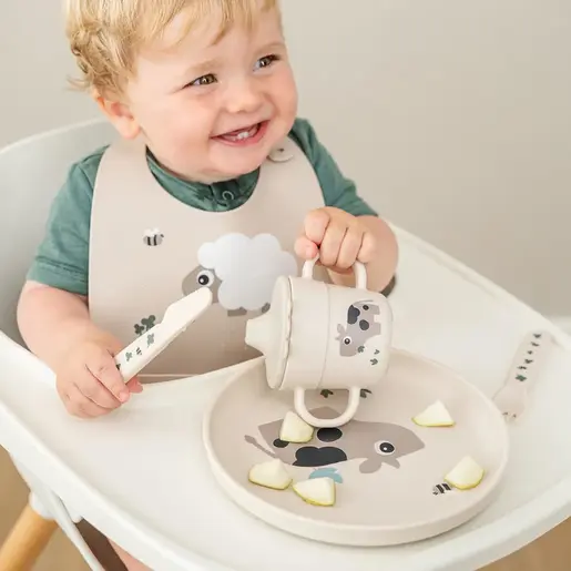 Done by Deer Foodie protuklizni tanjir - Tiny farm Sand