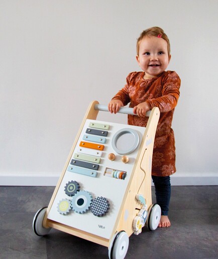 Tryco Drvena aktivnosna guralica sa Montessori tablom - White