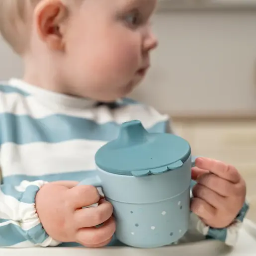 Done by Deer Foodie 2u1 kljunašica i čaša sa 2 ručke – Happy dots Blue