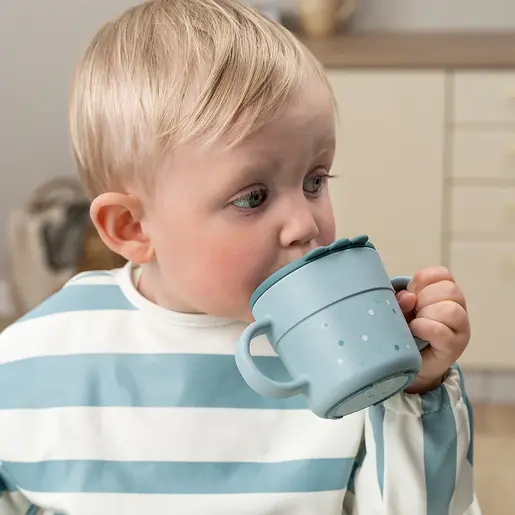 Done by Deer Foodie 2u1 kljunašica i čaša sa 2 ručke – Happy dots Blue