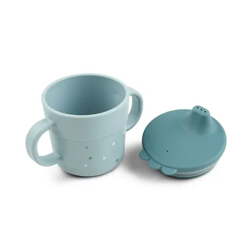 Done by Deer Foodie 2u1 kljunašica i čaša sa 2 ručke – Happy dots Blue