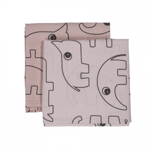 Done by Deer Komplet 2 pamučne pelene 70×70 - Contour Powder