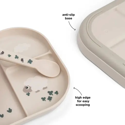 Done by Deer Protuklizni tanjir sa pregradama za hranu - Tiny farm Sand