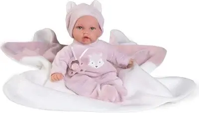 Antonio Juan lutka Petit s dekicom i motivom lisice 27 cm