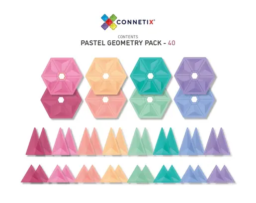 Connetix Tiles - Pastel Geometrijski set (40 kom)