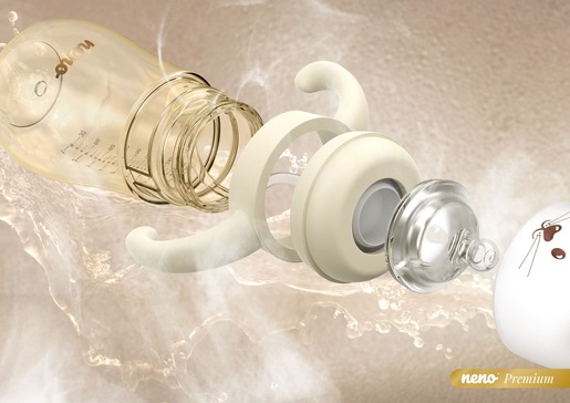 Neno Anti-colic, 3u1 smart Mio Flašica za Bebe BPA Free 300ml - Cream