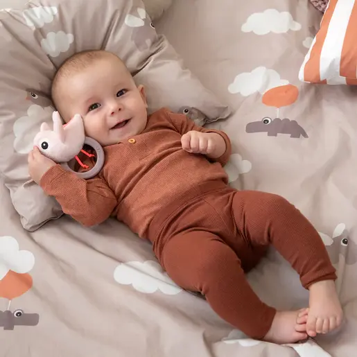 Done by Deer 2u1 Senzorna zvečka s grickalicom - Birdee Power