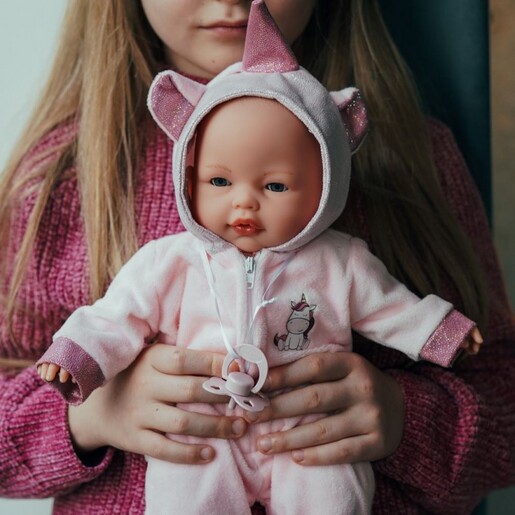 Antonio Juan lutka Bimba u mekanom kostimu jednoroga 37 cm