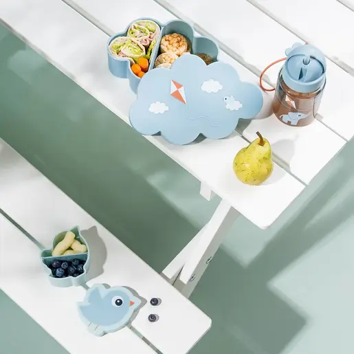 Done by Deer Set kutija za užinu i bočica sa slamkom - Playground Blue