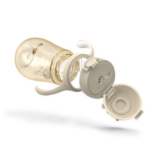 Neno Mio2 Bočica sa slamkom i ručkama 280ml - Cream