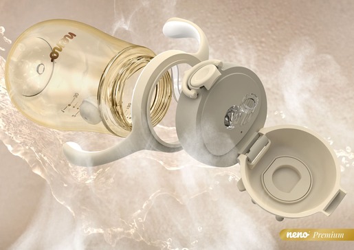 Neno Mio2 Bočica sa slamkom i ručkama 280ml - Cream