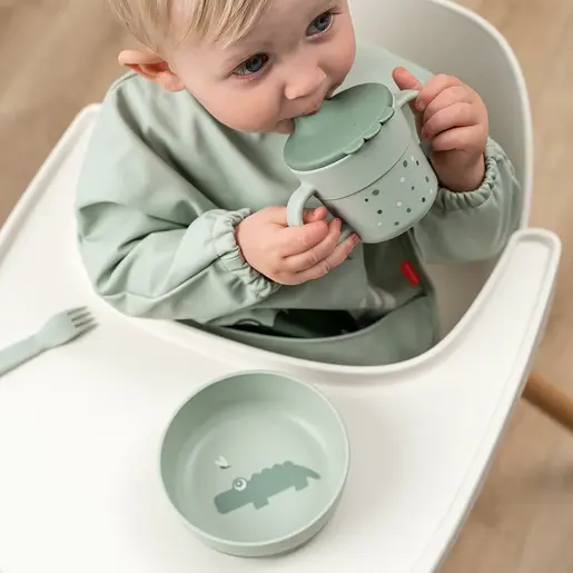 Done by Deer Foodie zdjelica s anti-slip bazom - Croco Green