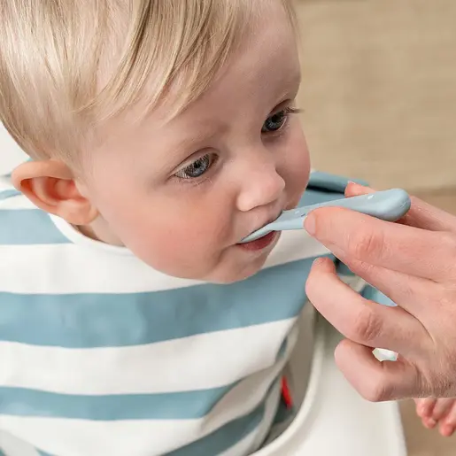 Done by Deer Dječiji escajg Foodie (kašika, viljuška, nož) - Happy dots Blue